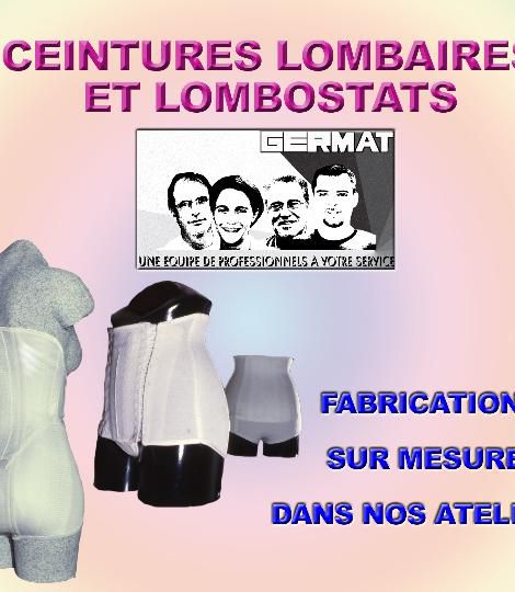 CEINTURES DE MAINTIEN LOMBAIRE SUR MESURES